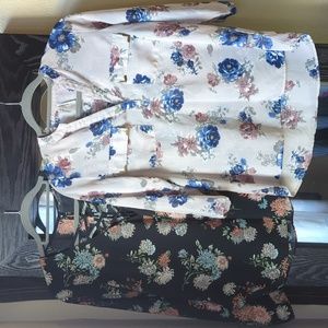 2 floral woven blouses